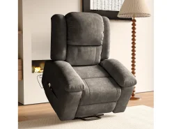 Poltrona elétrica de luxo para relaxamento e massagem, cinza