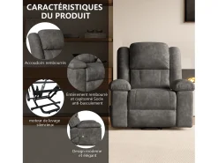 Poltrona elétrica de luxo para relaxamento e massagem, cinza