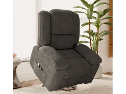 Poltrona elétrica de luxo para relaxamento e massagem, cinza