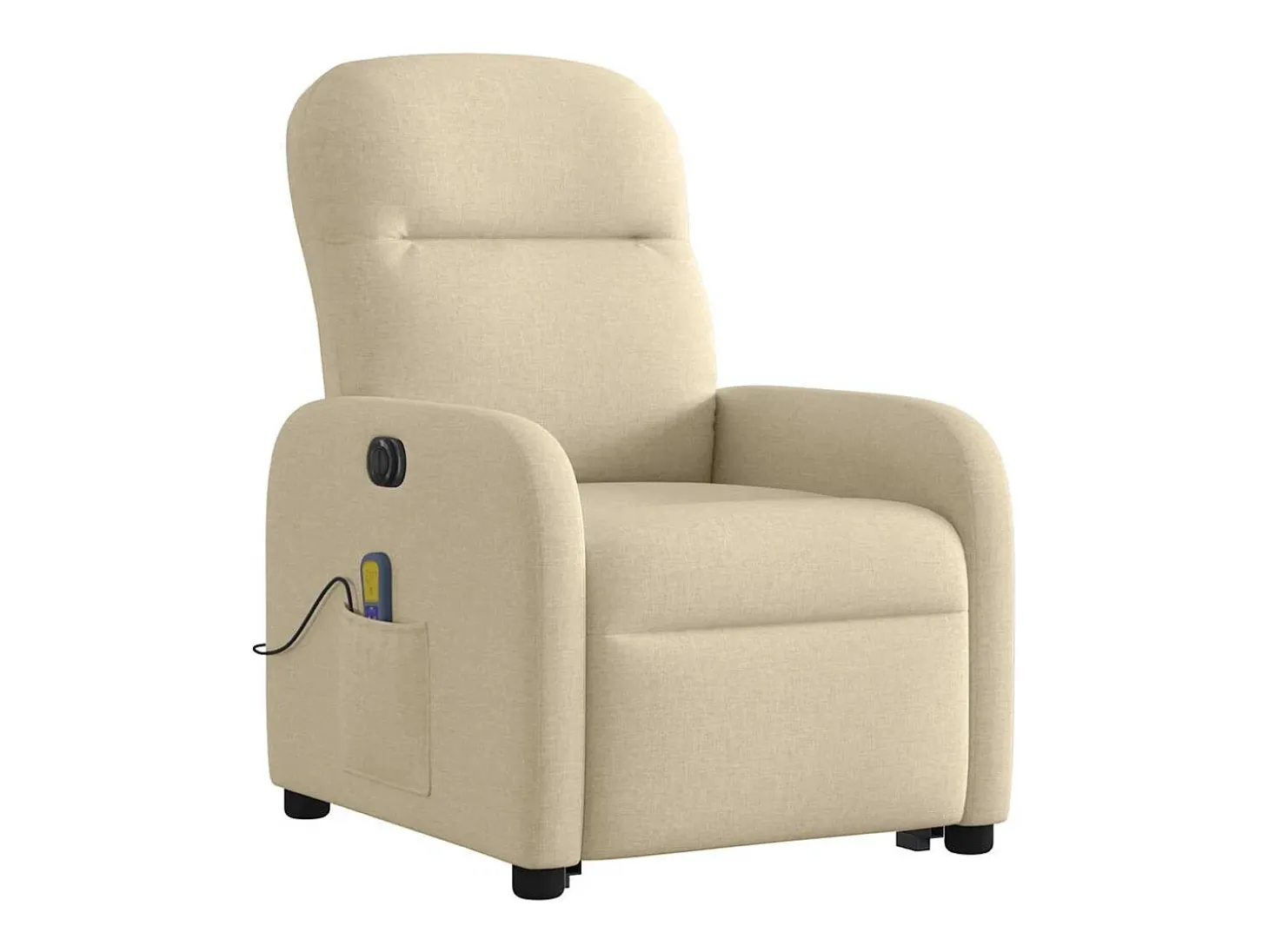 Poltrona elétrica elevatória massagens tecido creme