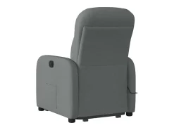 Poltrona elétrica elevatória massagens tecido cinzento-escuro