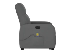 Poltrona elétrica elevatória massagens tecido cinzento-escuro