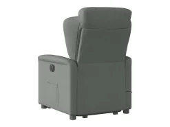 Poltrona elétrica elevatória massagens tecido cinzento-escuro