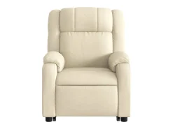 Poltrona elétrica elevatória massagens tecido creme