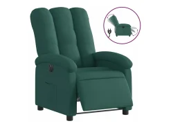Poltrona elétrica reclinável tecido verde-escuro
