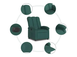 Poltrona elétrica reclinável tecido verde-escuro