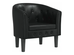 Poltrona em couro artificial preto