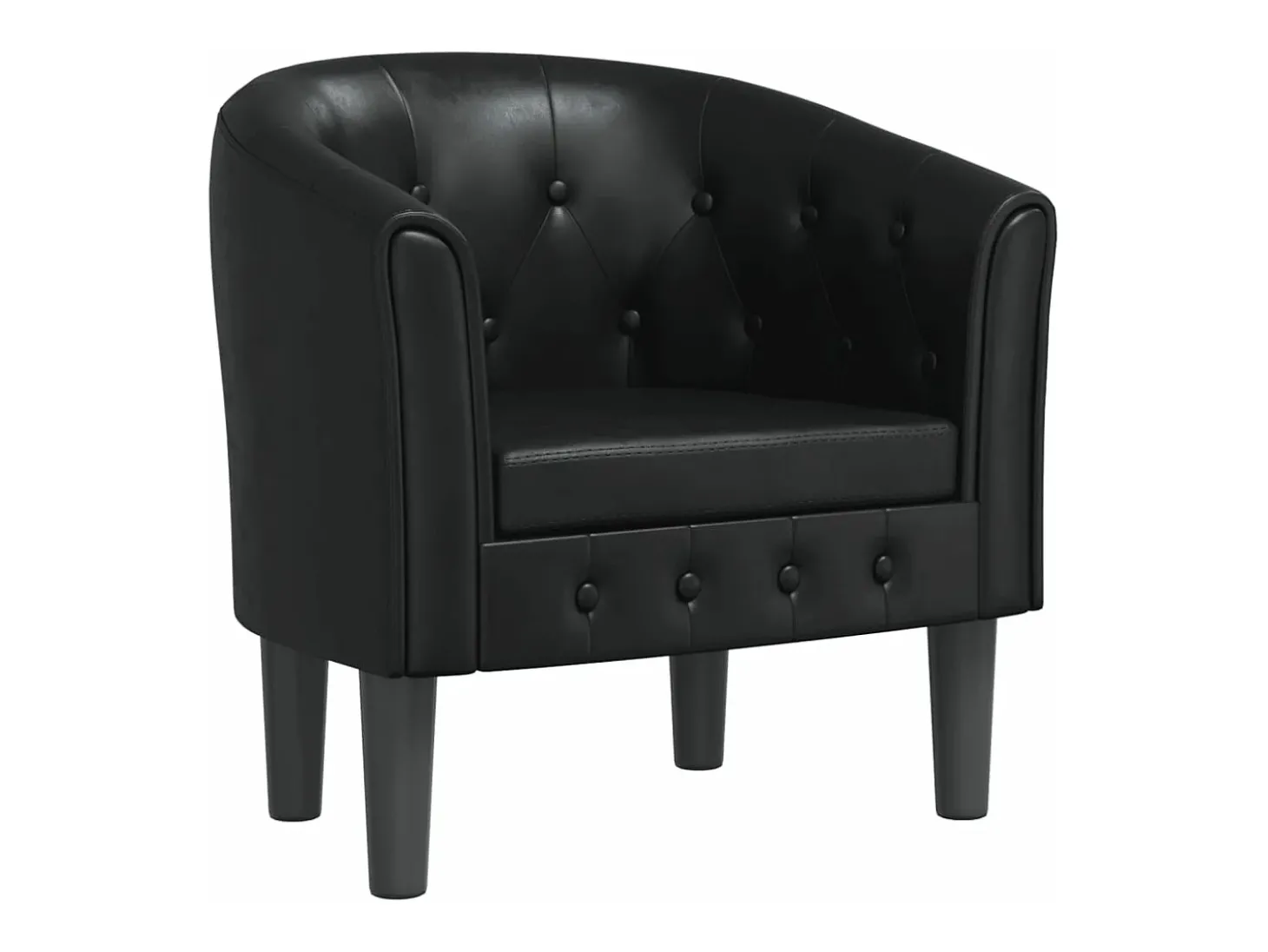 Poltrona em couro artificial preto
