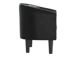 Poltrona em couro artificial preto