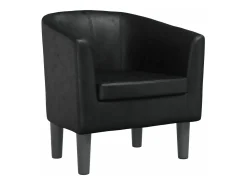 Poltrona em couro artificial preto