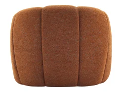 Poltrona em forma de concha em tecido chenille terracota DELIPO