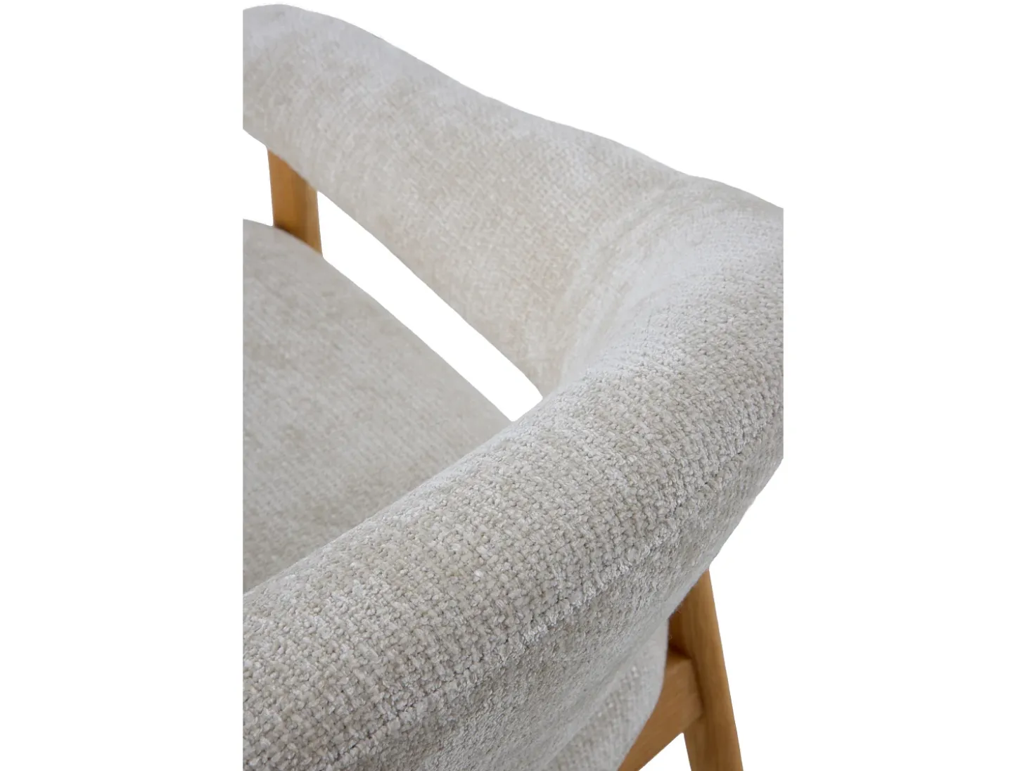 Poltrona em madeira de carvalho natural estofada