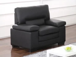 Poltrona em pele de búfalo Preto estilo design - MIMAS