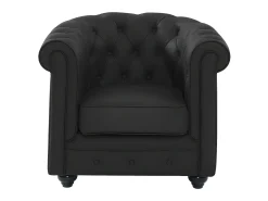 Poltrona em pele de búfalo preto icónico CHESTERFIELD