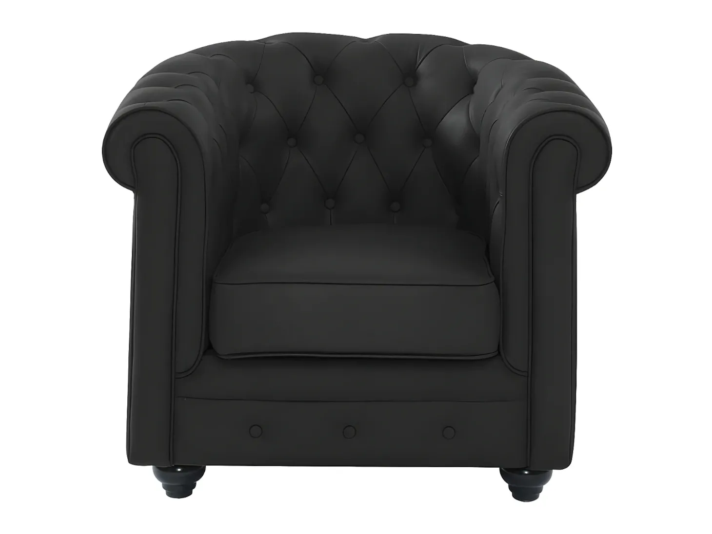 Poltrona em pele de búfalo preto icónico CHESTERFIELD