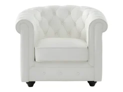 Poltrona em pele de búfalo branco icónico CHESTERFIELD