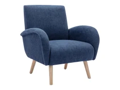 Poltrona em tecido azul estilo contemporâneo MAZARONE
