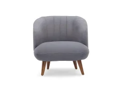 Poltrona em tecido bouclé antracite. Estilo design. JANINA