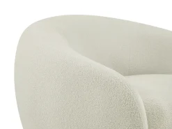 Poltrona em tecido bouclé branco marfim BOVANA de Pascal Morabito