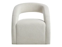 Poltrona em tecido chenille de cor bege LUCIOTA