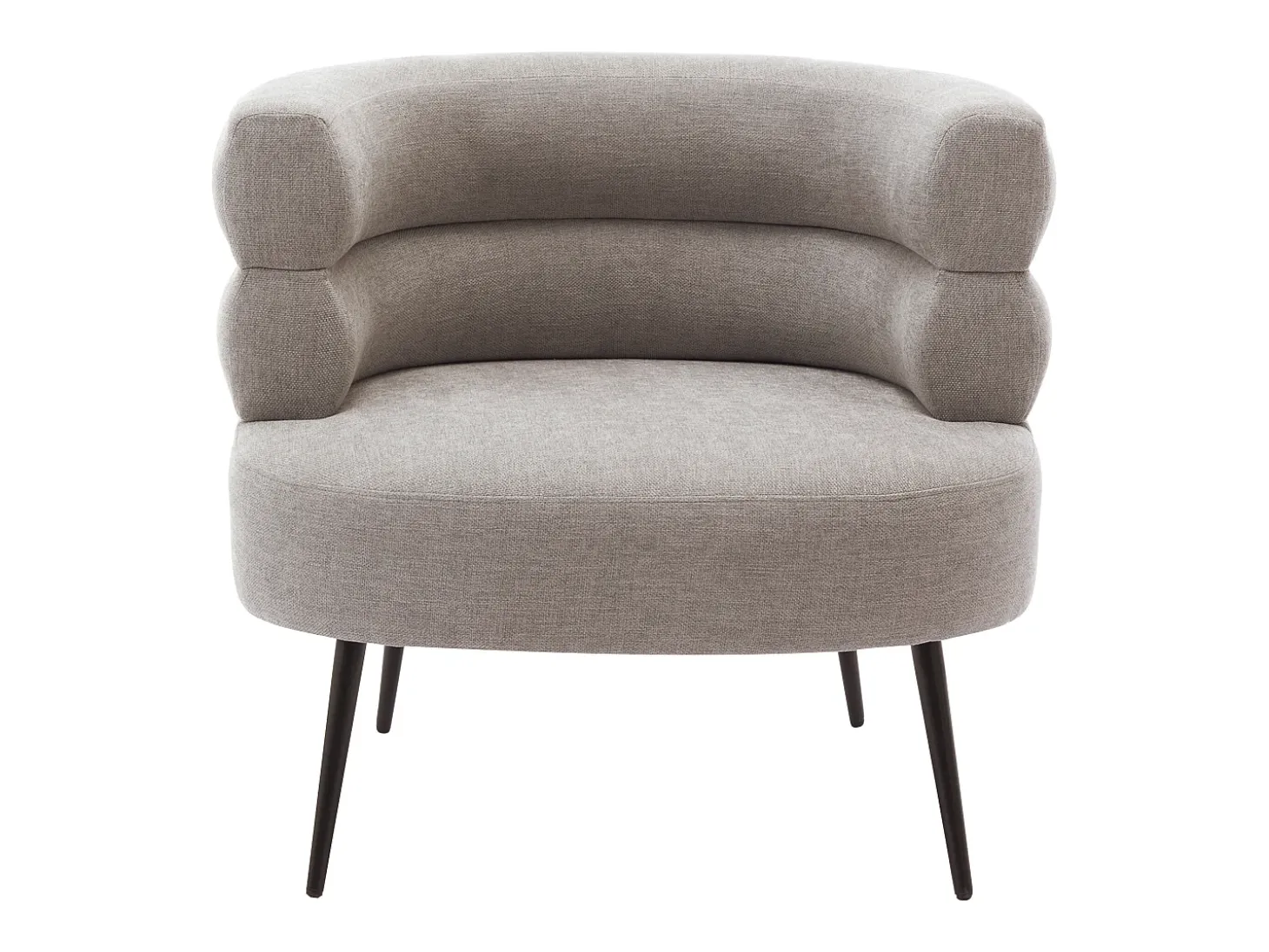 Poltrona em tecido cinza com base em metal estilo design CAMEDO