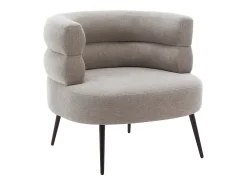 Poltrona em tecido cinza com base em metal estilo design CAMEDO
