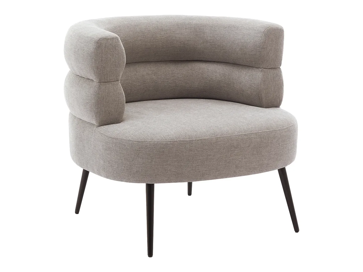 Poltrona em tecido cinza com base em metal estilo design CAMEDO