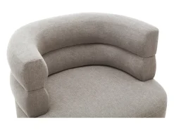 Poltrona em tecido cinza com base em metal estilo design CAMEDO