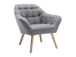 Poltrona em tecido cinzento de estilo escandinavo CASERTA