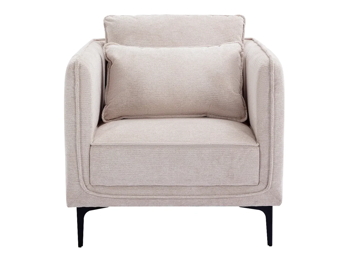 Poltrona em tecido de cor bege estilo contemporâneo TORMELDA