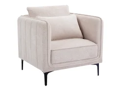 Poltrona em tecido de cor bege estilo contemporâneo TORMELDA