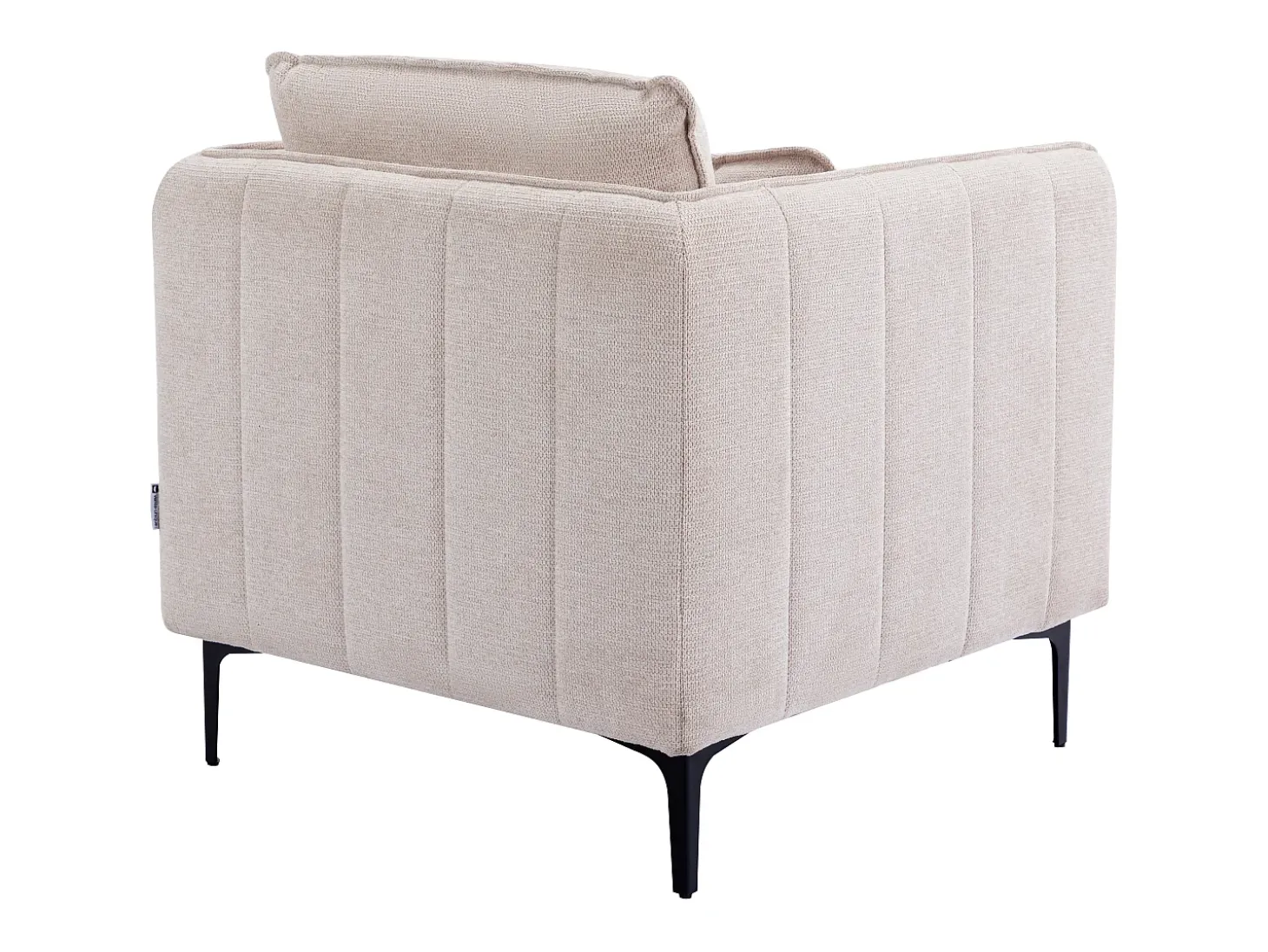 Poltrona em tecido de cor bege estilo contemporâneo TORMELDA
