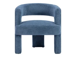Poltrona em tecido texturizado cor azul - FONTANOVA