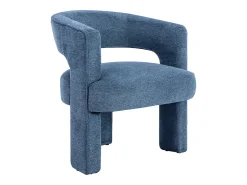 Poltrona em tecido texturizado cor azul - FONTANOVA