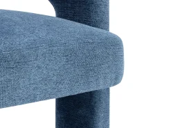 Poltrona em tecido texturizado cor azul - FONTANOVA