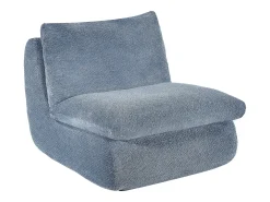 Poltrona em tecido texturizado moderno cor azul LOLEVA