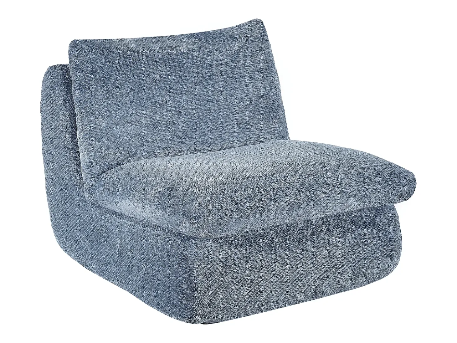 Poltrona em tecido texturizado moderno cor azul LOLEVA