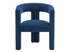 Poltrona em tecido texturizado azul estilo design FAVINA
