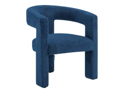 Poltrona em tecido texturizado azul estilo design FAVINA