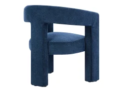 Poltrona em tecido texturizado azul estilo design FAVINA