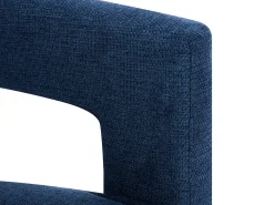 Poltrona em tecido texturizado azul estilo design FAVINA