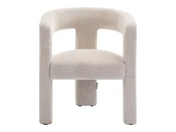 Poltrona em tecido texturizado bege estilo design FAVINA