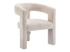 Poltrona em tecido texturizado bege estilo design FAVINA