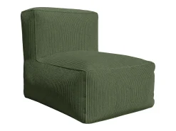 Poltrona em veludo canelado verde estilo contemporâneo NOUMARA