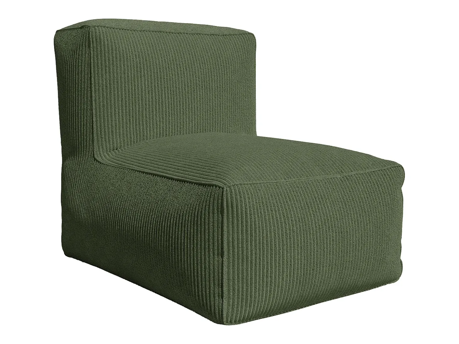Poltrona em veludo canelado verde estilo contemporâneo NOUMARA