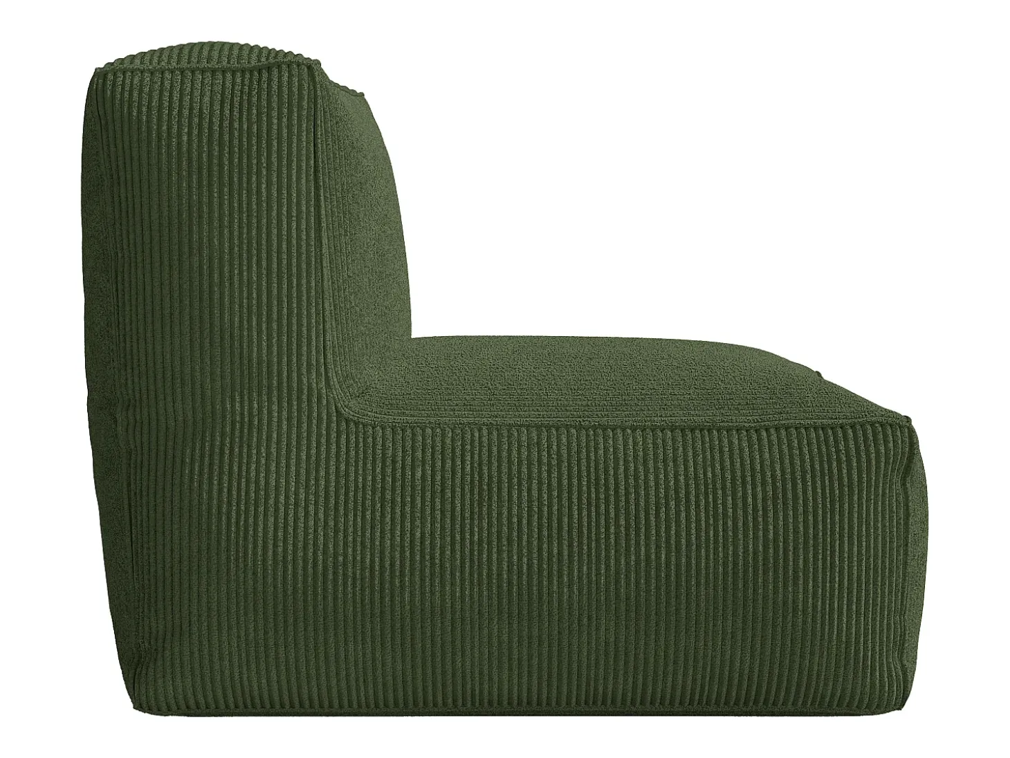 Poltrona em veludo canelado verde estilo contemporâneo NOUMARA