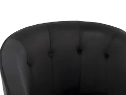 Poltrona em veludo Preto acolchoado estilo cabriolet - FAKART