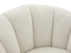 Poltrona estilo concha giratória tecido bouclé branco COSSATO
