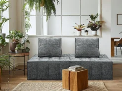 Poltrona estilo veludo - 96 x 100 x 89 cm - Cinza