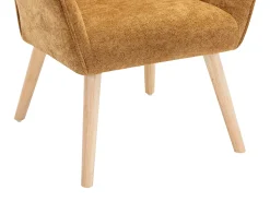 Poltrona fixa tecido camel, estilo escandinavo - OSIMO